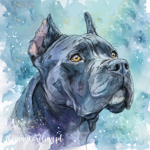 Panel welurowy Cane corso 5 malowany
