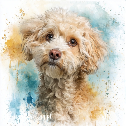 Panel welurowy Jasny maltipoo 1 malowany