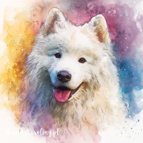 Panel welurowy Samoyed 2 malowany