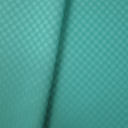 ŻAKARD WODOODPORNY Kwadraciki 3D małe turkusowy