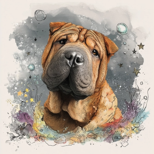 Panel wodoodporny Shar Pei jasny malowany