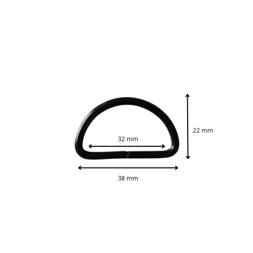 Półkole 32*3 mm kolor czarny matowy cienkie