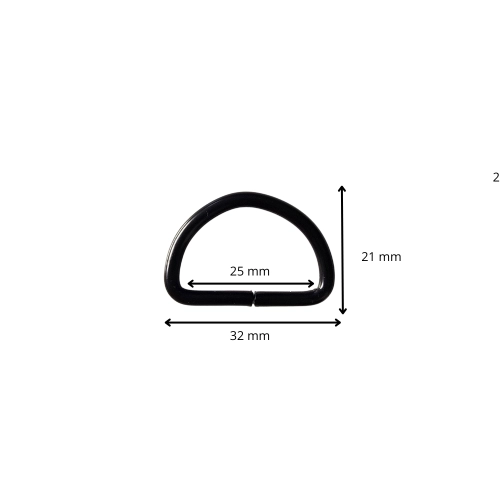Półkole 25*3 mm kolor czarny matowy cienkie