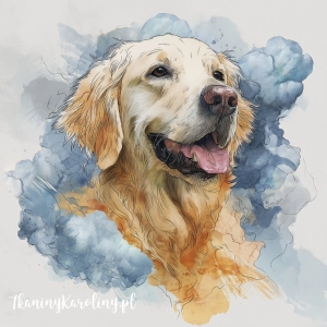 Od ręki Panel wodoodporny - Golden retriver malowany (rozmiar 50x50)