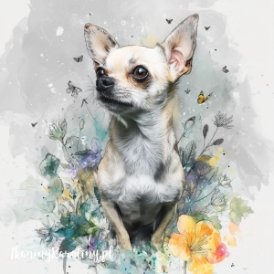 Panel welurowy Chihuahua 1 malowany (Rozmiar panelu:50x50)