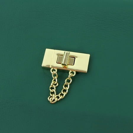 Zapięcie obrotowe 19x42mm z łańcuszkiem do torebki kolor złoty