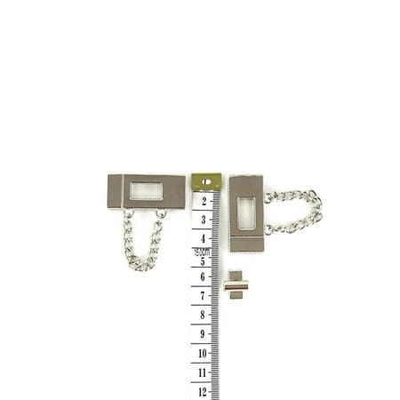 Zapięcie obrotowe 19x42mm z łańcuszkiem do torebki kolor srebrny