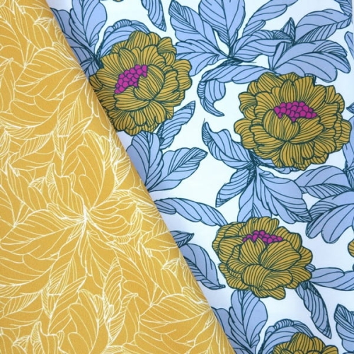 TKANINA WODOODPORNA English Flowers MIÓD
