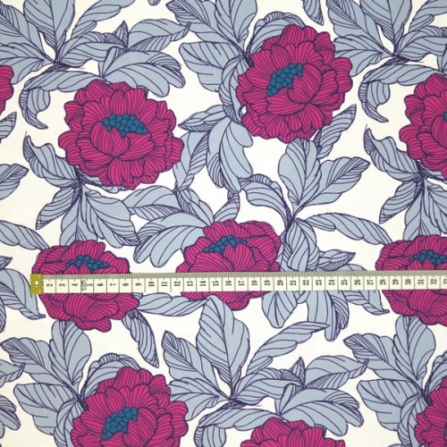 tkanina wodoodporna english flowers amarant3.JPG